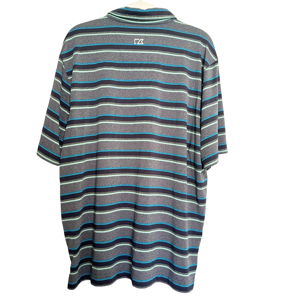 US Open 2016 Oakmont Striped Performance Polo Golf Shirt Grey Blue Green XL - Picture 2 of 6